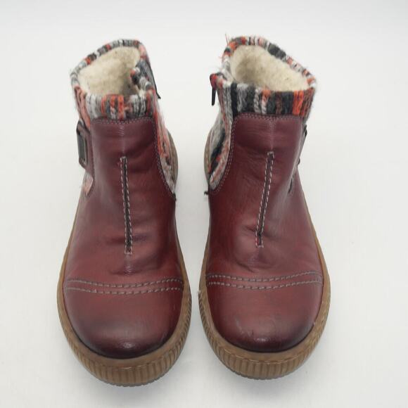 Rieker Women's 8.5 Felicitas Wine Red Booties Boots Z6784 Size 40 - Picture 9 of 12